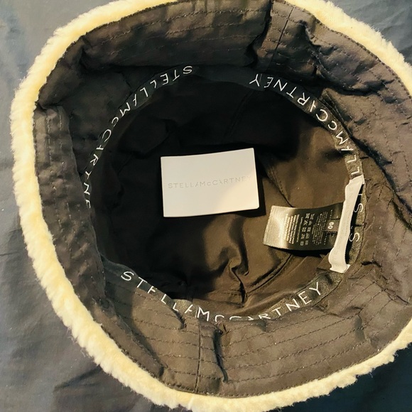 RARE FIND-Stella McCartney Shearling Faux Fur Logo Bucket Hat - Picture 8 of 11